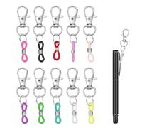 10PCS Lanyard Pen Holder Silicone and Zinc Alloy Pen Holder for Lanyard 10 Colors Pen Clip with Lobster Claw Clasp Highlighter Pen Holder for Lanyard Badge Reel Pen Converter Badge Reel Accessories