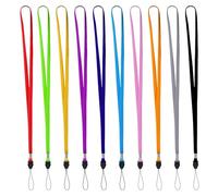 10pcs Lanyards Neck Strap 10 x 17 Inch Coloured Flat Lanyards with String Loop Polyeste Fabric Bulk Strap for Badge Holder ID Card Keys USB Flash Drives Name Tags Office Group Trips School Events