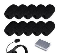 10PCS Lapel Microphone Cover Black Mic Headset Covers Foam Lavalier Microphone Windscreen for Headset Microphone Noise Reduction