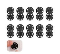 10PCS Large 25mm Black Metal Press Studs Snap Buttons for Clothes, Poppers Fasteners for DIY Craft Sewing Clothing Repair, Strong Snap Fasteners for for Jacket Coat