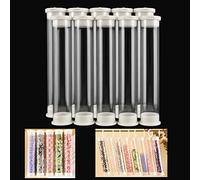 10Pcs Large Clear Plastic Empty Tubes Storage Transparent Plastic Test Tube Container Both Ends with Lid Tubes Bead Container Set forDIY Craft Supply Storage Candy Storage（5 x1inch）