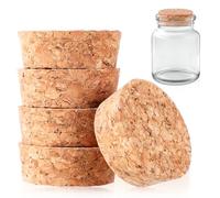 10Pcs Large Cork Bottle Stopper Wooden Tapered Cork Plugs Beer Bottle Stopper 4 to 5cm Corks Lids for Wine Bottles, Beer Glass, Carafes, Pottery Decorative Bottles and DIY Crafts