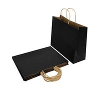 10PCS Large Kraft Paper Bags Gift Party Bags Paper Shopping Bags Goody Bags Retail Bags Merchandise Bags Thickened Recycled Paper Carrier Bags Shopper Wrapping Bags for Birthday Baby Shower Wedding