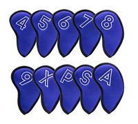 10Pcs Large Number Embroidery Golf Iron Headcovers One-side Number Iron Club Head Cover Set #4-9,P,A,S,X Right Hand RH Cover