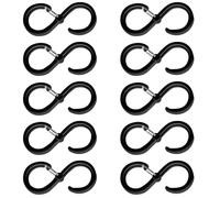 10pcs Large S Hooks for Hanging Heavy Duty, Window Light Hooks with Safety Buckle Pragmatic S Shaped Hanging Hook Suitable Diameter up to 3.2cm for Kitchen Bathroom Bedroom Utensils Clothes(9.2cm)