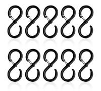 10pcs Large S Hooks for Hanging Heavy Duty, Window Light Hooks with Safety Buckle Pragmatic S Shaped Hanging Hook Suitable Diameter up to 3.2cm for Kitchen Bathroom Bedroom Utensils Clothes