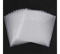 10PCS Large Stamp & Dies Storage Pockets Transparent Plastic Seal Bags Storage Case for Cutting Dies Stencil Background Card Paper Album Stamp Crafts for DIY Scrapbooking Paper Craft Suqare Shape