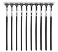 10PCS Lash Fan Brush, Foldable Angle Lash Brush Mascara Brushes & Separator Tool for Makeup, 6.8 Inch, Black & Silver ;1