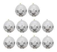 10Pcs Latex Transparent Balloon with Number 50 Pattern Confetti Sequins for Birthday Party Wedding Anniversary Decoration Rose Gold Silver Golden (50 transparent balloons plus rose gold discs 10)