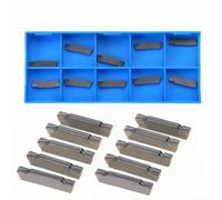 10pcs Lathe Blade Cutter Tips Inserts Set with 40 Types CNC Carbide for Turning Steel, Cast Iron, Soft Stainless Steel + Storage Box (MGMN200-G LDA)
