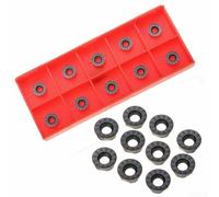 10pcs Lathe Blade Cutter Tips Inserts Set with 40 Types CNC Carbide for Turning Steel, Cast Iron, Soft Stainless Steel + Storage Box (RPMT08T2)