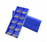 10pcs Lathe Blade Cutter Tips Inserts Set with 40 Types CNC Carbide for Turning Steel, Cast Iron, Soft Stainless Steel + Storage Box (KNUX 160405R)