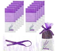 10Pcs Lavender Bags,Empty Drawer Scented Small Sachets Dried Flower Closet Wardrobes Sachet Fresheners Scents Bag to Fill Organza Gauze Spice Herbs Purple Sache,for Wardrobe Closets Car Bathrooms