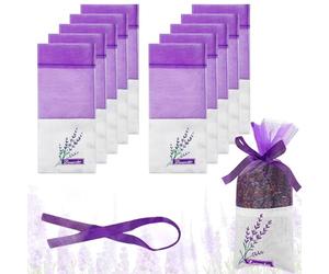 10Pcs Lavender Bags,Empty Drawer Scented Small Sachets Dried Flower Closet Wardrobes Sachet Fresheners Scents Bag to Fill Organza Gauze Spice Herbs Purple Sache,for Wardrobe Closets Car Bathrooms
