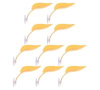 10pcs Leaf Platform with Suction Cups Plastic Resting Perch | Natural Leaf-shaped Design, Height Adjustable Placement, Suitable for Glass Surfaces and Aquarium Hobbyists