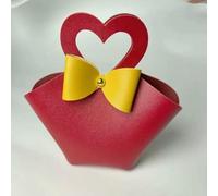 10PCS Leather Pink Gift Bags Wedding Favour Bag for Guest Mini Handbag with Ribbon Candy Packaging Box Party Decor
