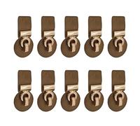 10Pcs Leather Sew on Toggles with Metal Button Replacement Closures for Windbreaker Jackets Clothing Decoration Knitwear