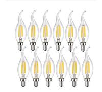 10Pcs LED Filament Bulb E14 4W/6W AC220V Glass Shell 360 Degree C35 Edison Retro Candle Light Warm/Cold White Warm White 2w
