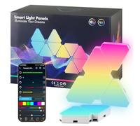 10pcs LED Gaming Panels, LED Smart Wall Light WiFi RGB with IC Music Sync Wall Lighting Triangles, App Steuerung Funktioniert mit Alexa Google Zimmer und Gaming Deko