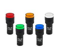 10PCS LED Indicator AD16-16C Panel Mount Signal Power Indicator AC DC 12V 24V 110V 220V 380V 16mm Light Lamp red green(White,DC 24V)
