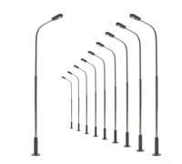 10Pcs LED Model Street Light, 1:50 Model Railway Warm White Lamp, Post Street Light, H0 for TT Gauge Single Headlight
