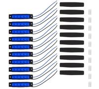 10pcs LED Plastic Side Marker Light for Trailer Tractors Boat Blue