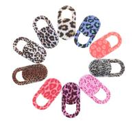 10pcs Leopard Webcam Slide Cover for Laptop Front Camera Lenses | ABS Build, One Finger Sliding Motion, Easy Removal without Traces, Remote Work Privacy, Quick Open Close Random Style