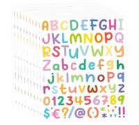 10Pcs Letter and Number Sticker, Colorful Vinyl Number Alphabet Stickers Set Self-Adhesive Small Waterproof Decals for Water Bottles Mailbox ScrapbookingLetter and Sticker