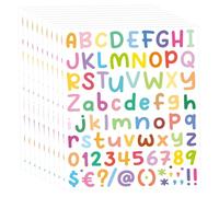 10Pcs Letter and Number Sticker, Colorful Vinyl Number Alphabet Stickers Set Self-Adhesive Small Waterproof Decals for Water Bottles Mailbox ScrapbookingLetter and Sticker