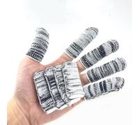10Pcs Level 5 Cut-Resistant Finger Cots, Knit Stretch Ambidextrous Fit for Industrial, Electronics, Crafts, Precision Handling, Gray