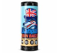 10pcs Lianpak Heavy Duty Extra Strong, Drawstring, 120L All-Purpose Large Refuse Sacks, Bin Bags, Bin Liners, Recycled, Tear Resistant, Every Day, Household, Kitchen, Commercial,10 Bags/Roll, 1 Rolls