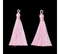 10pcs Light Pink Silky Soft 8cm-9cm Tassels with Hanging Loops for Bookmarks Jewellery Keychains Pendant Decoration Crafts