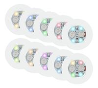 10Pcs Light Up Coasters, 6cm/2.36in Light Up Bar Drinking Coasters for Beer Wine Glass Beverage Mat Home Flashing Shots Light for Party, Wedding, Bar (Coloful)