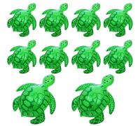 10Pcs Light Up Inflatable Turtle Balloon with Elastic String, 6.7x7.9x3.7in Realistic PVC Blow Up Animals for Party Decor