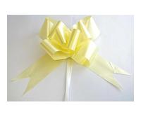 10pcs Light Yellow 50mm/5cm Large Ribbon Pull Bows for Party Wall, Gift Wraps, Christmas Trees, Wedding, Birthday Hampers Decoration Florist Pullbows