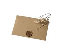 10Pcs Linen Texture Envelope Invitation Card Simple Blessing Thank Envelope Nostalgia Art with Sticker(Dark Beige)