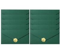 10pcs Linen Textured Paper Invitation Envelopes 22x11CM Retro Business Long Envelope with Stickers Party Invitation Greeting Cards Envelopes for Weddings Baby Shower Invitations, A4 Letter Mailing