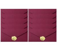 10pcs Linen Textured Paper Invitation Envelopes 22x11CM Retro Business Long Envelope with Stickers Party Invitation Greeting Cards Envelopes for Weddings Baby Shower Invitations, A4 Letter Mailing