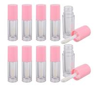 10pcs Lip Gloss Tubes 6ml Abs Brush Head Portable Pink