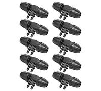 10PCS Locking Hose Connector 8/11 to 4/7 Irrigation Adapter, Reducer 4-Way Mist Spray Nozzle for Garden Lawn, Drip Irrigation Accessories