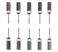 10Pcs Long Lasting Oxide Abrasive Sanding Drums Polished Smooth Drill Sanding Mandrel Spindle Drums Handheld Rubber Sanding Drum for Metals Plastic Wood