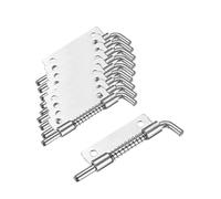 10pcs Long Lock Bolt Spring Loaded Pin Latch Right Left Open Position for Door(Silver-Left)