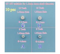 10pcs /lot 0.5M Modulus Pinion Gear 8T 10T Tooth Gear electronic starter Parts Toy Accessories 1.5mm 2mm Shaft EKFBQBGW(B 8T 1.95mm Hole)