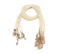 10Pcs / Lot 1.5 mm Leather Cord Necklace With Kc Gold Color Clasp Adjustable Braided Rope For Diy Necklace Bracelet Jewelry Making Professional Processed