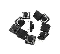 10PCS/LOT 12 * 12 * 6 MM DC12V 0.5A 4-pin in-line small button switch 12x12x6 copper pin toy switch(Auburn)