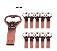 10pcs Lot 128GB 64GB Copper Love Heart Metal USB 20 Flash Drive Compatible With Computer Laptop Device(Capacity: 4GB X10pcs)