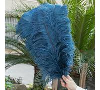 10Pcs/Lot 15-50cm Rose Ostrich Feathers for Crafts White Feathers Vases Wedding Party Decoration Handicraft DIY Accessory Plumes-Navy blue-15-20cm 6-8inch