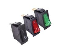 10pcs/lot 15A/250VAC KCD3 Rocker Switch ON OFF/ON-ON/ON-OFF-ON SPST Red Green Blue Yellow Light Black Rorcker Toggle Switch IDGTTLDF(ON-OFF Switch,GREEN_12V)