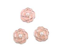 10pcs/lot 17mm Colorful Flower Shaped Resin Button with Pearl Decoration for Scrapbook, Clothes Sewing Accessories