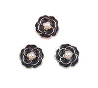 10pcs/lot 17mm Colorful Flower Shaped Resin Button with Pearl Decoration for Scrapbook, Clothes Sewing Accessories
